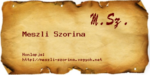 Meszli Szorina névjegykártya
